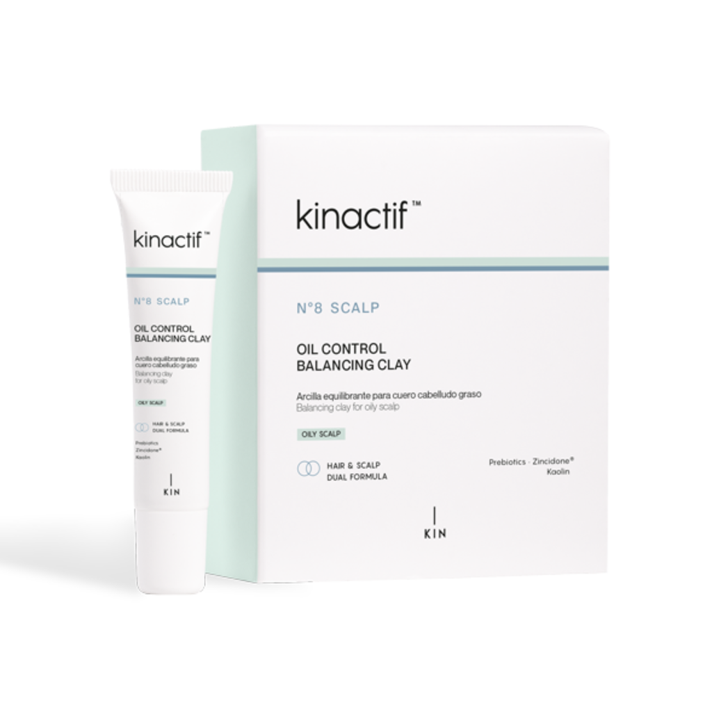 Kinactiv oil control balancing clay packaging on a white background