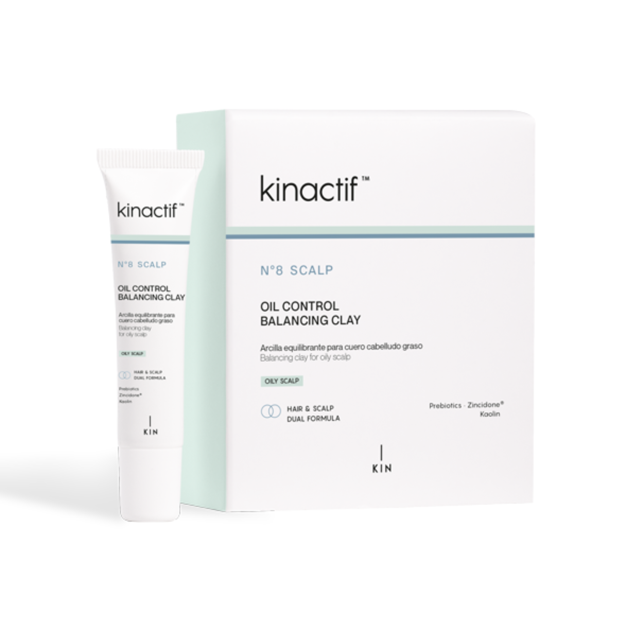 Kinactiv oil control balancing clay packaging on a white background