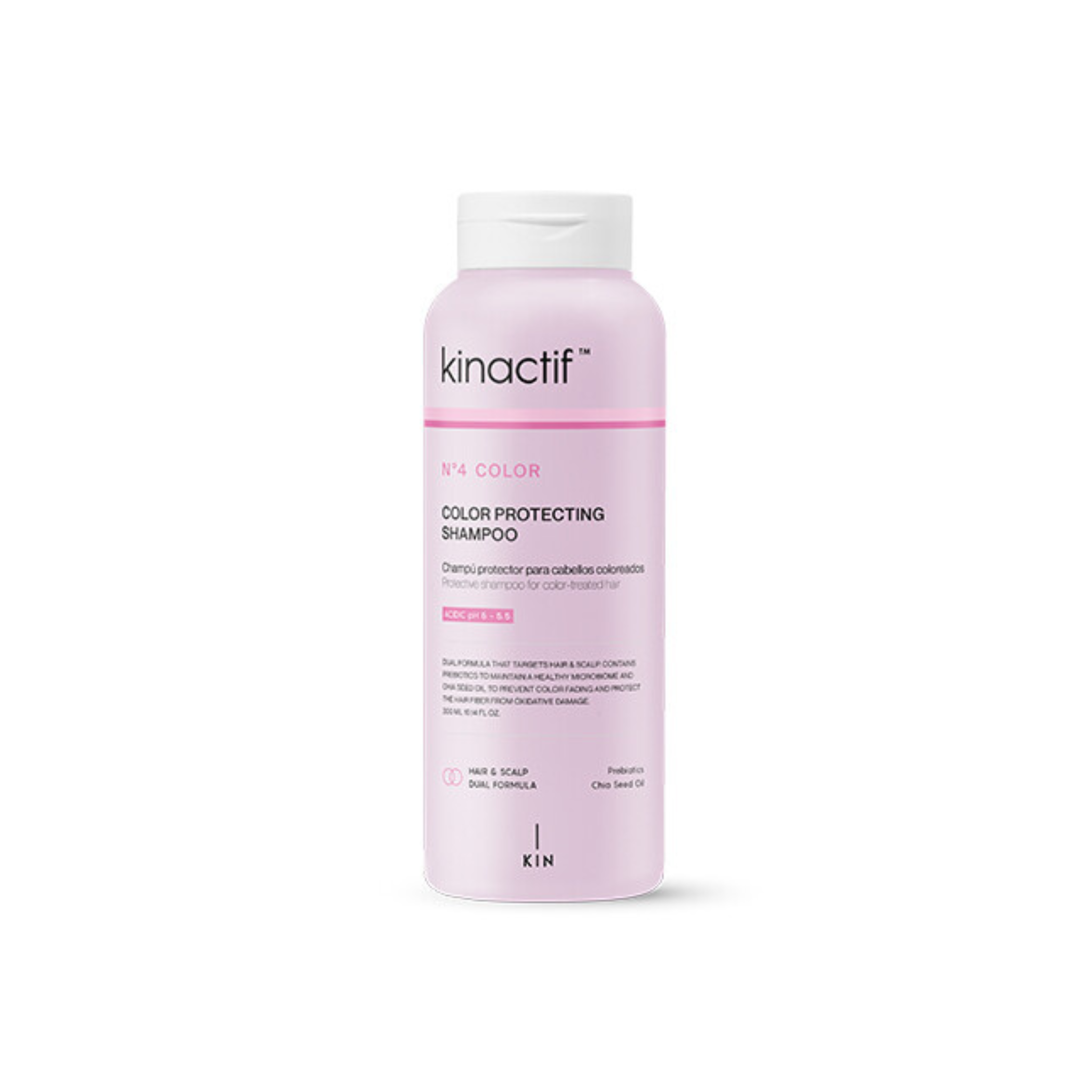 Kinactif color protecting shampoo bottle on a white background
