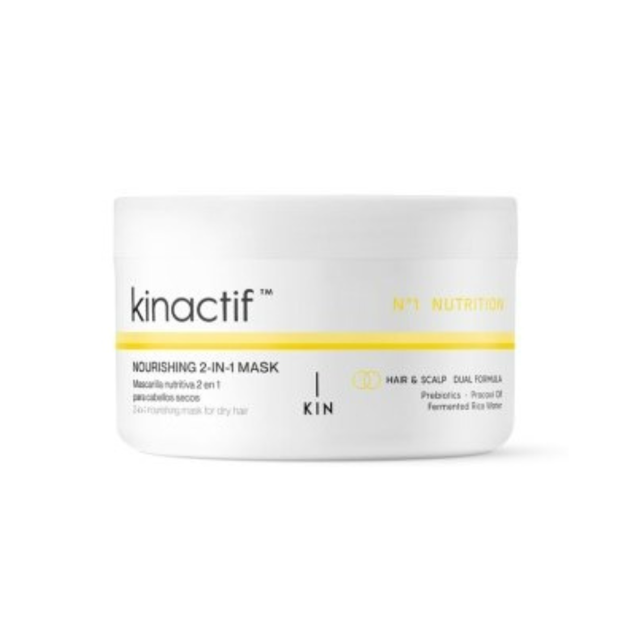 Kinactif nourishing 2-in-1 mask jar on a white background
