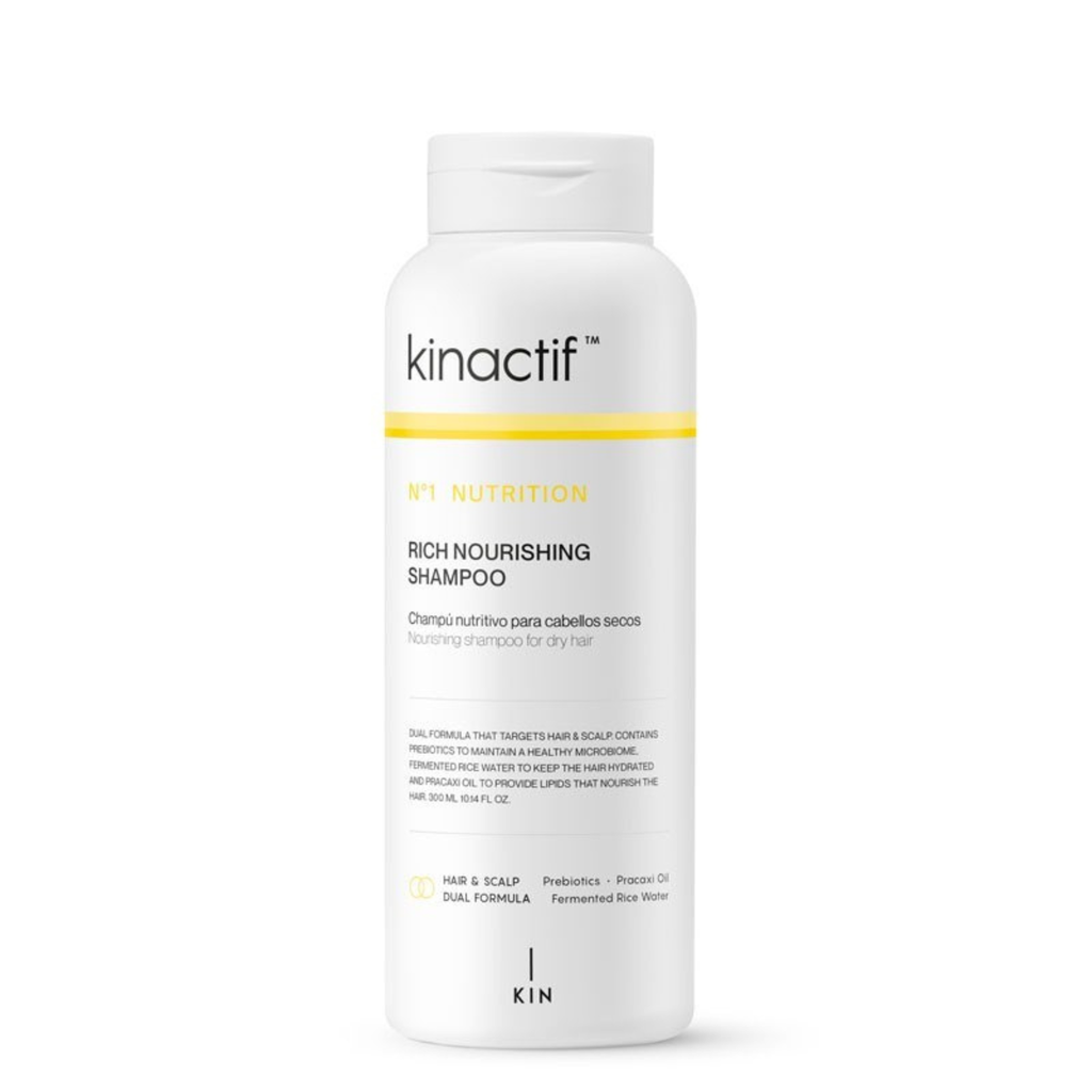 Kinactif shampoo bottle on a white background