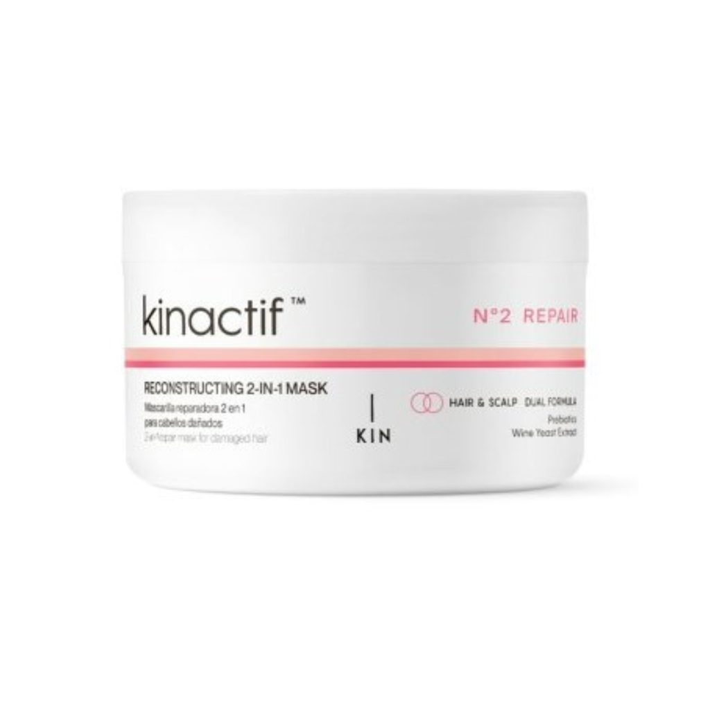 Kinactif reconstructing 2-in-1 mask for damaged hair jar on a white background