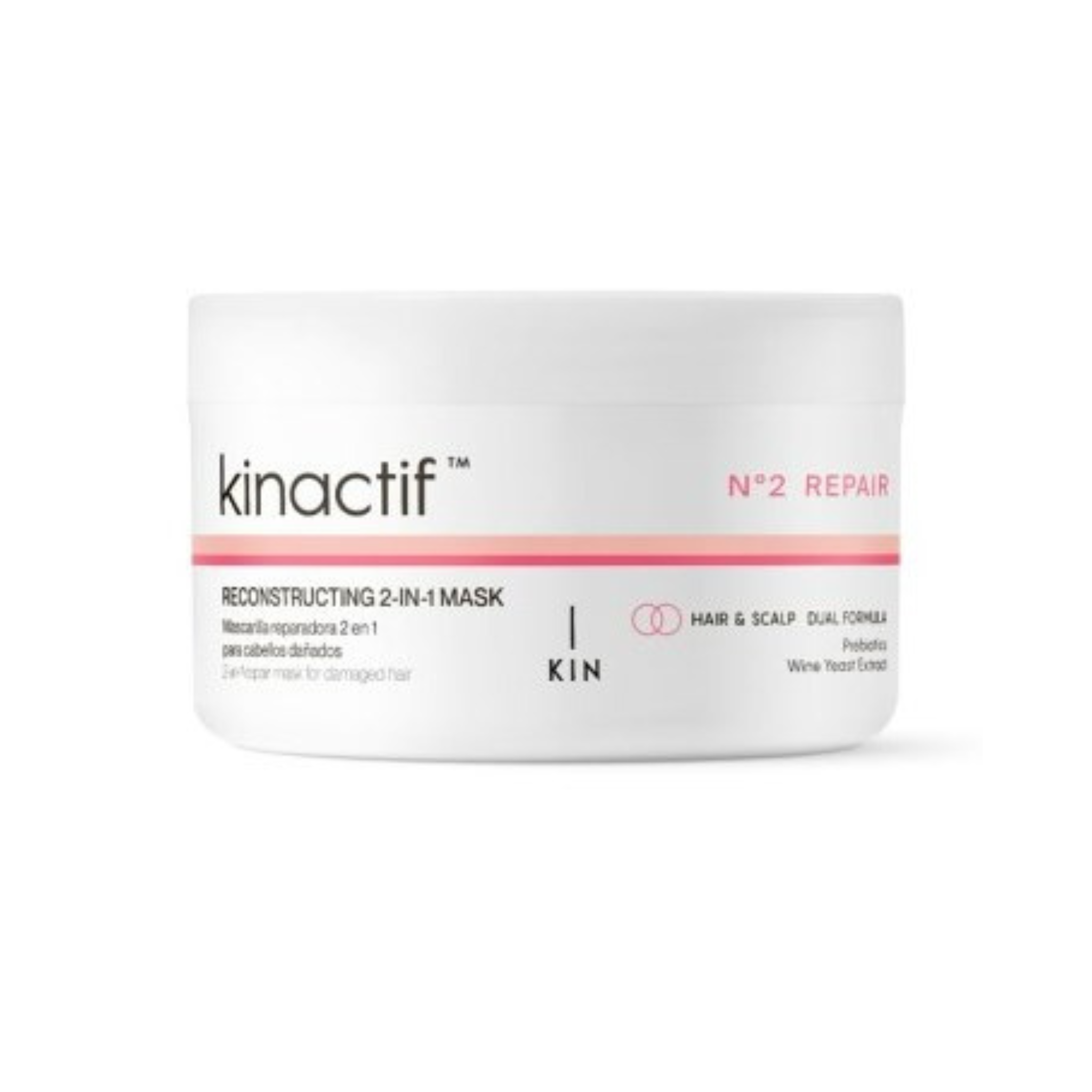 Kinactif reconstructing 2-in-1 mask for damaged hair jar on a white background