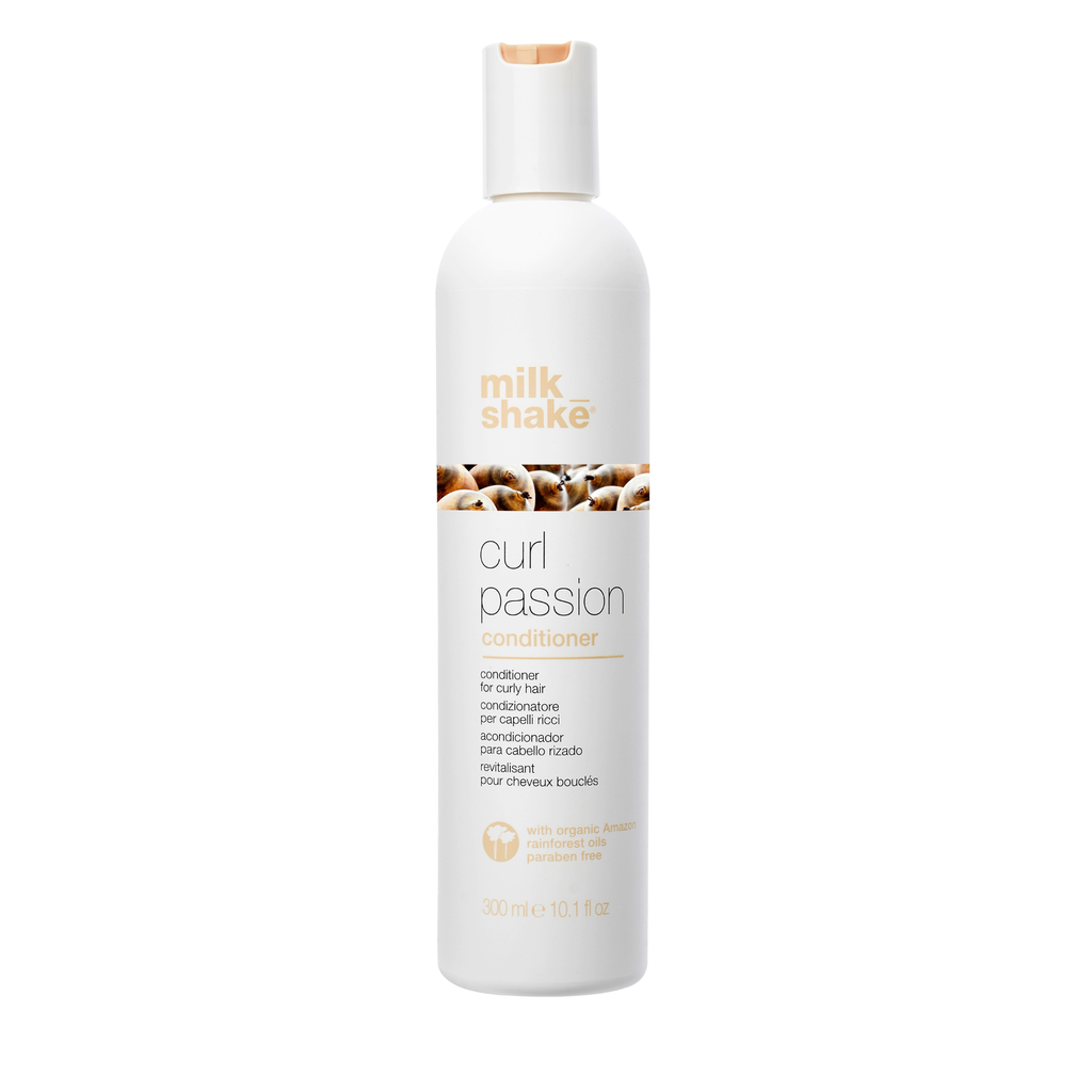 Milk Shake Curl Passion conditioner bottle on a white background