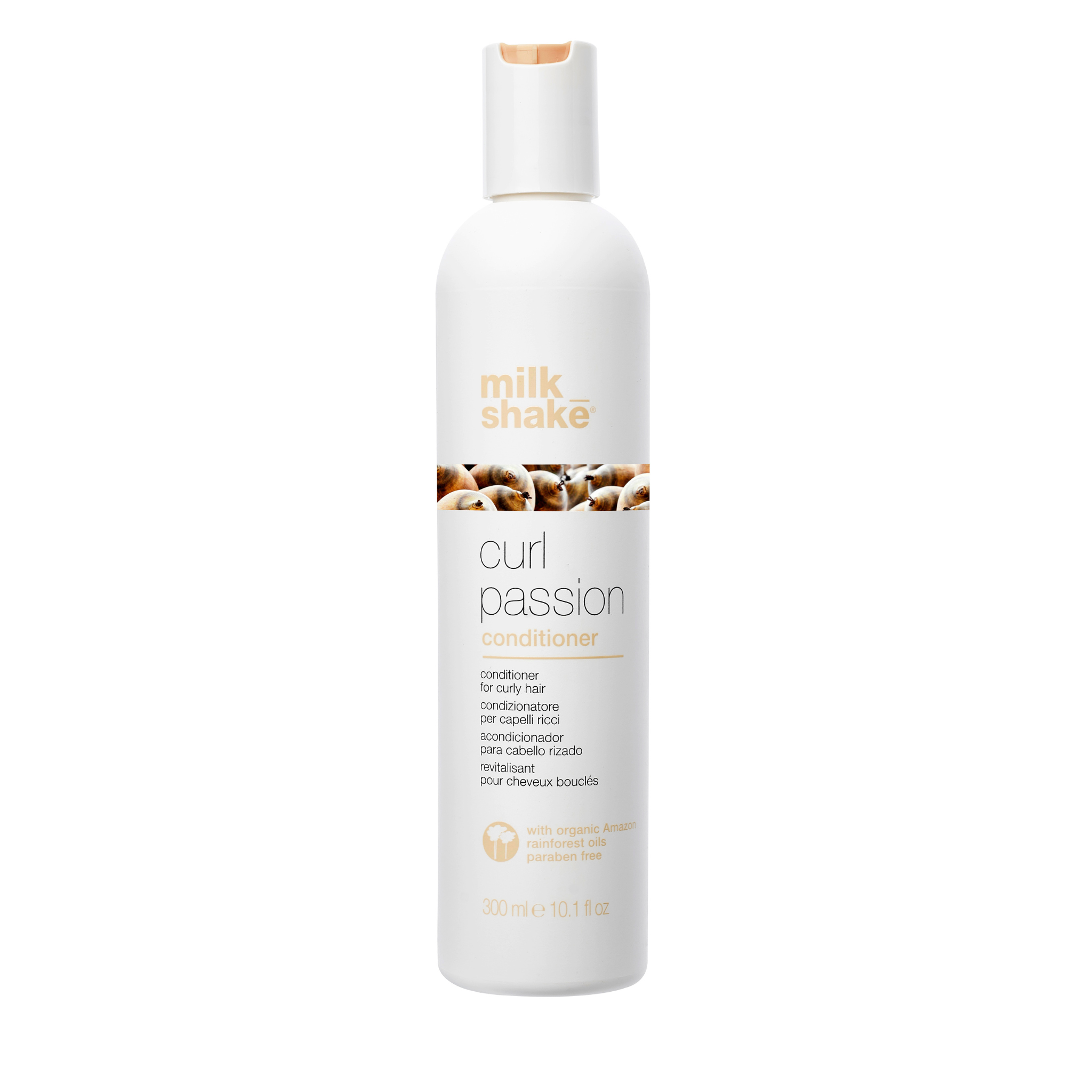Milk Shake Curl Passion conditioner bottle on a white background
